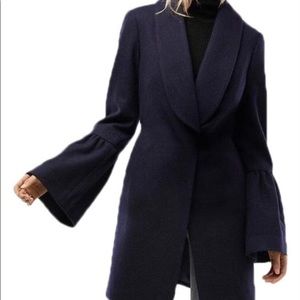 Express Navy Wool Bell Sleeve Coat